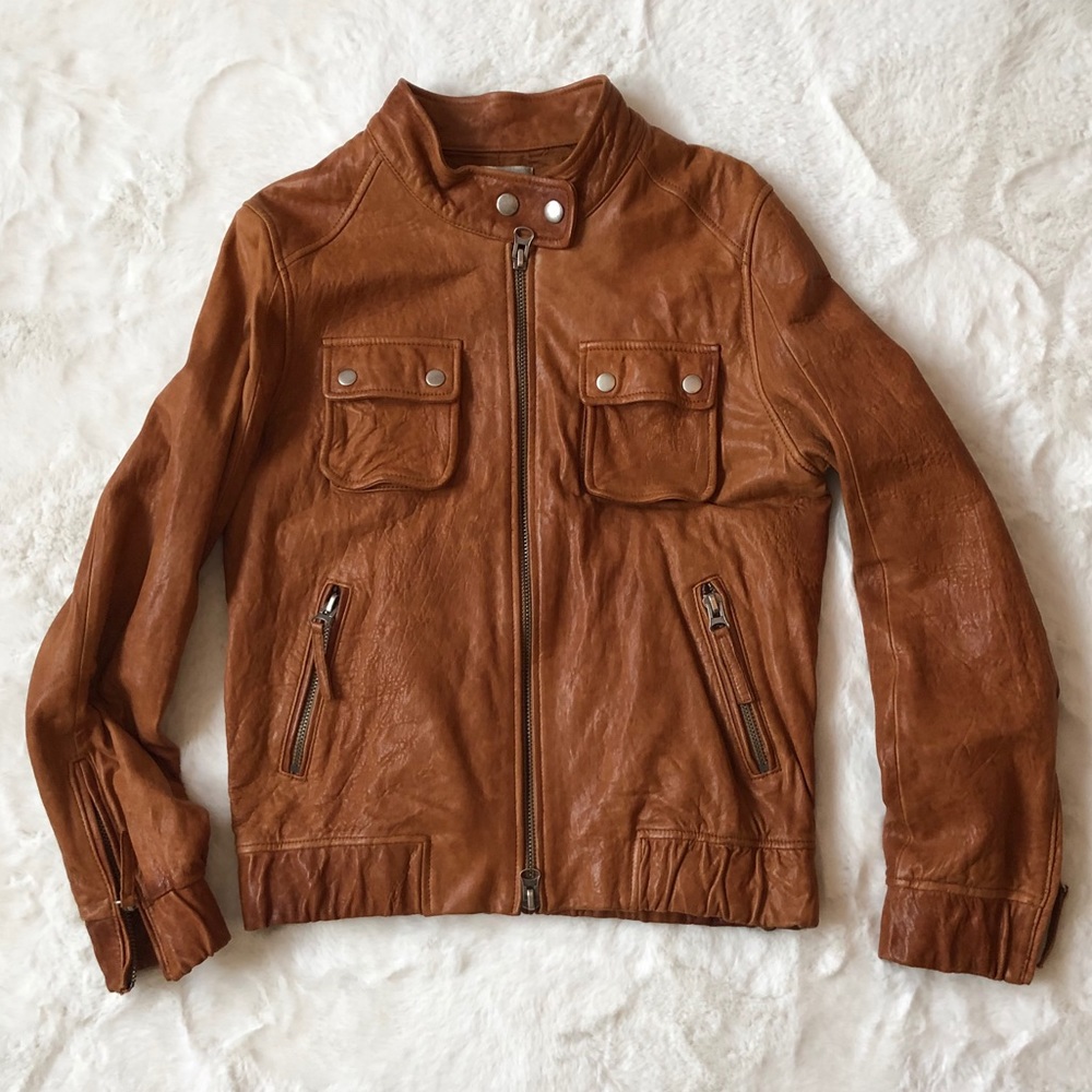 Elizabeth & James Leather Bomber Jacket - Picture 1 of 7
